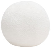 Single 14" Round Accent Pillow Ball in White Faux Shearling By Diamond Sofa